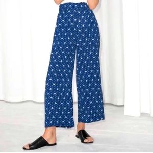 &Other Stories Wide Leg Blue Floral Pants EU 34/ US 4